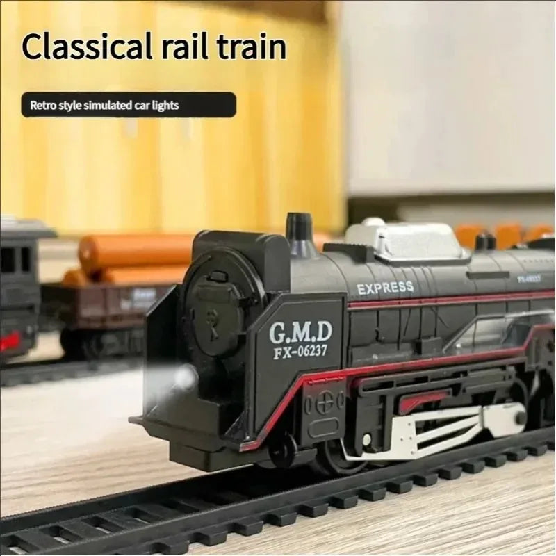 Ensemble de Train électrique avec lumières, modèle de Train de Locomotive avec entraîneur de passagers/voiture de chargement et pistes, cadeaux d'anniversaire et de noël pour enfants by LSDLBoutique.ch
