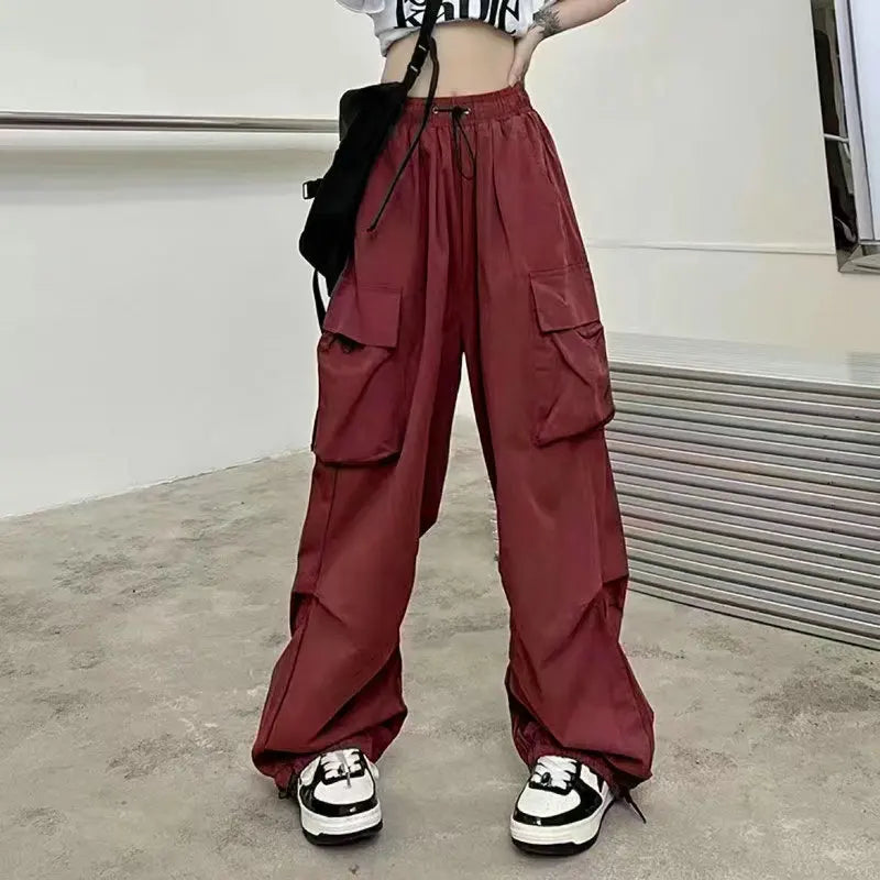 Beysaurt Women's Harajuku Baggy Cargo Pants with Elastic Waist