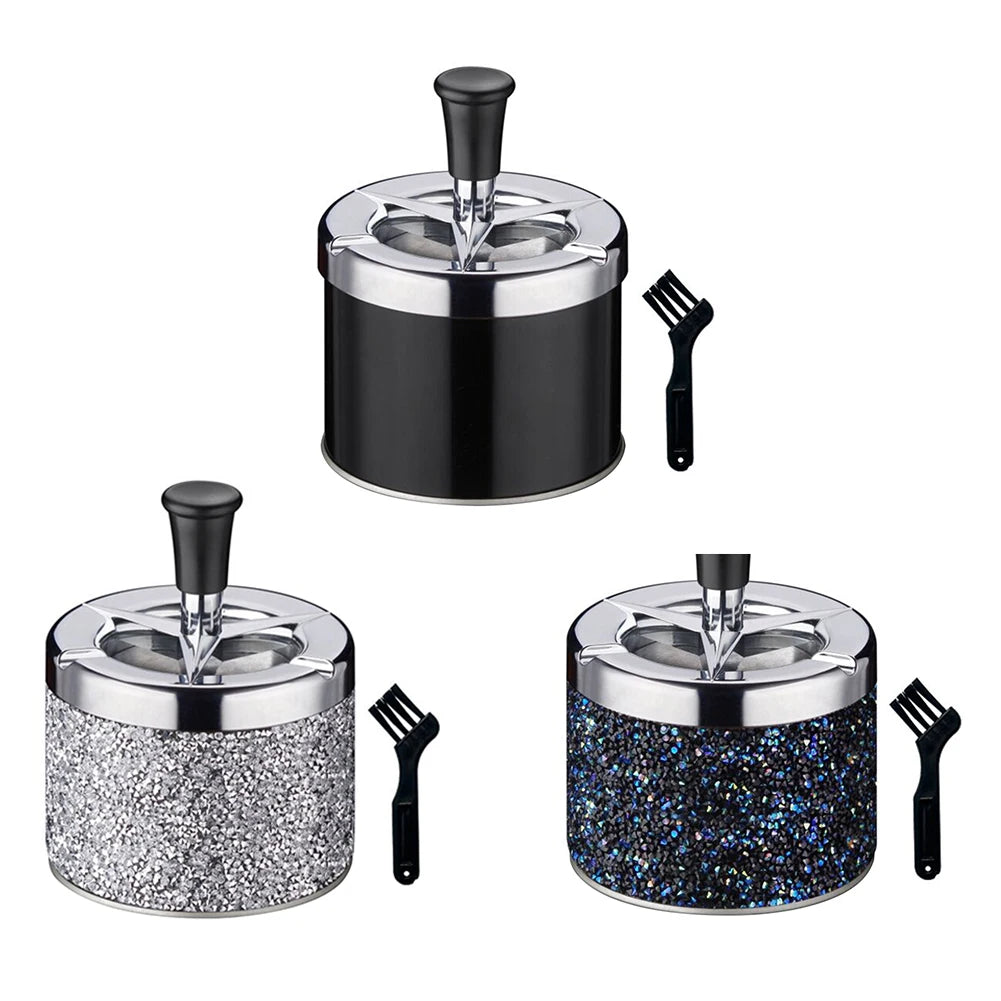 Auto-Aschenbecher mit Druckknopf, drehbarem Deckel und Selbstreinigungsfunktion