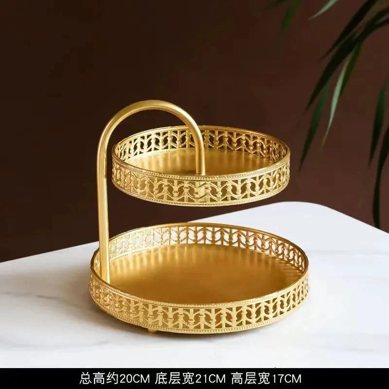 Présentoir à Fruits Double Étage – Design Nordique en Fer Forgé - LSDLBoutique