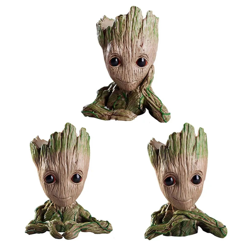 Groot Miniatur-Blumentopf aus braunem Kunststoff für Pflanzen