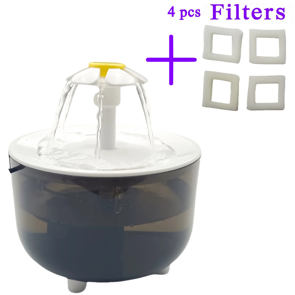 Fontaine à eau pour chat avec filtration par recirculation – 1200 ml – 4 filtres inclus