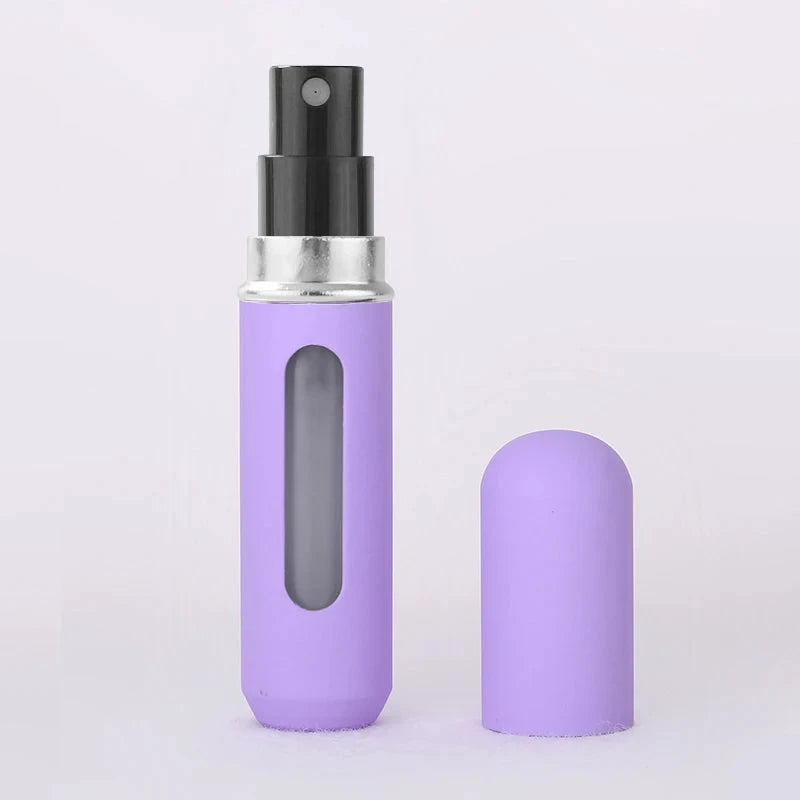 Vaporisateur de parfum rechargeable 5 ml, atomiseur portable violet avec capuchon séparé