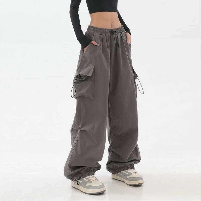 Beysaurt Women's Harajuku Baggy Cargo Pants with Elastic Waist