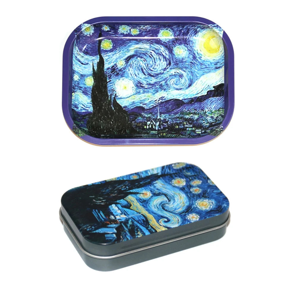 Rolling Tray 18x14 cm Tinplate For Tobacco 2 Pieces