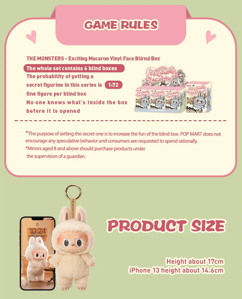 POP MART The Monsters Labubu Figurine Vinyle Marron Macaron