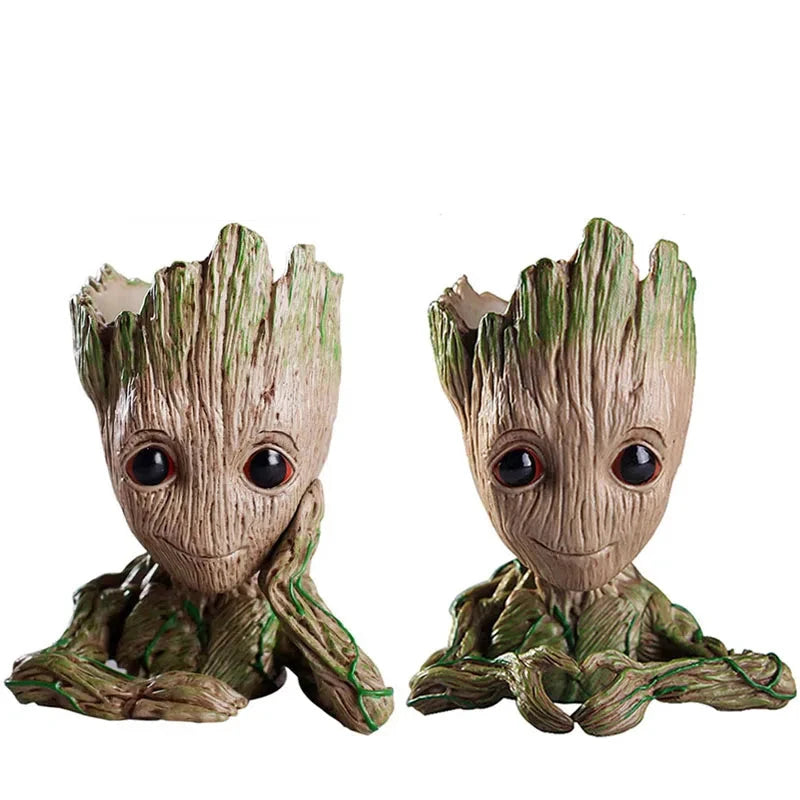 Groot Miniatur-Blumentopf aus braunem Kunststoff für Pflanzen