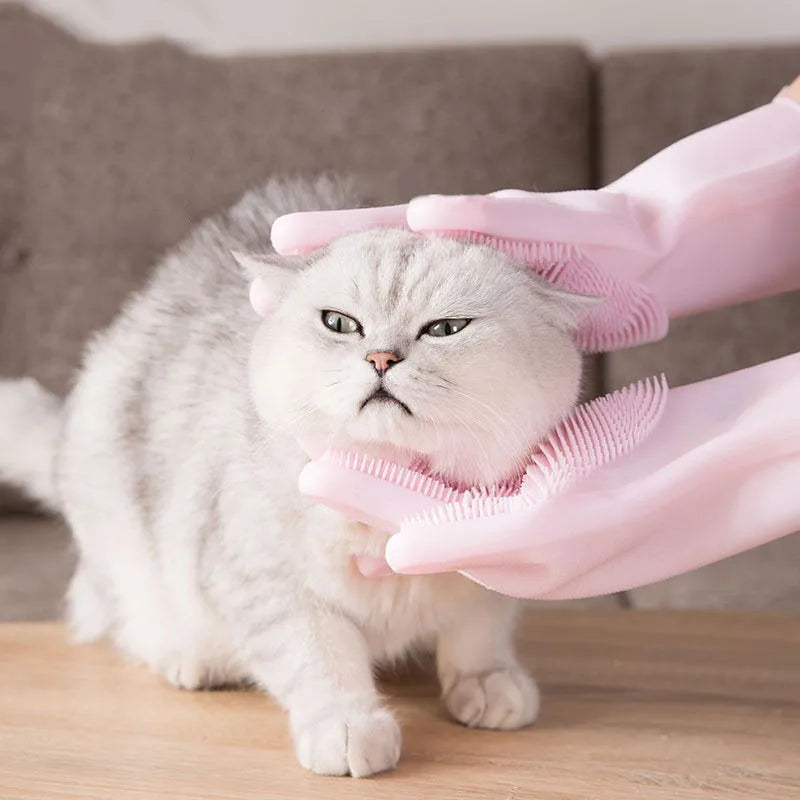 Gant de toilettage et d'épilation en silicone pour chien et chat – MMR04