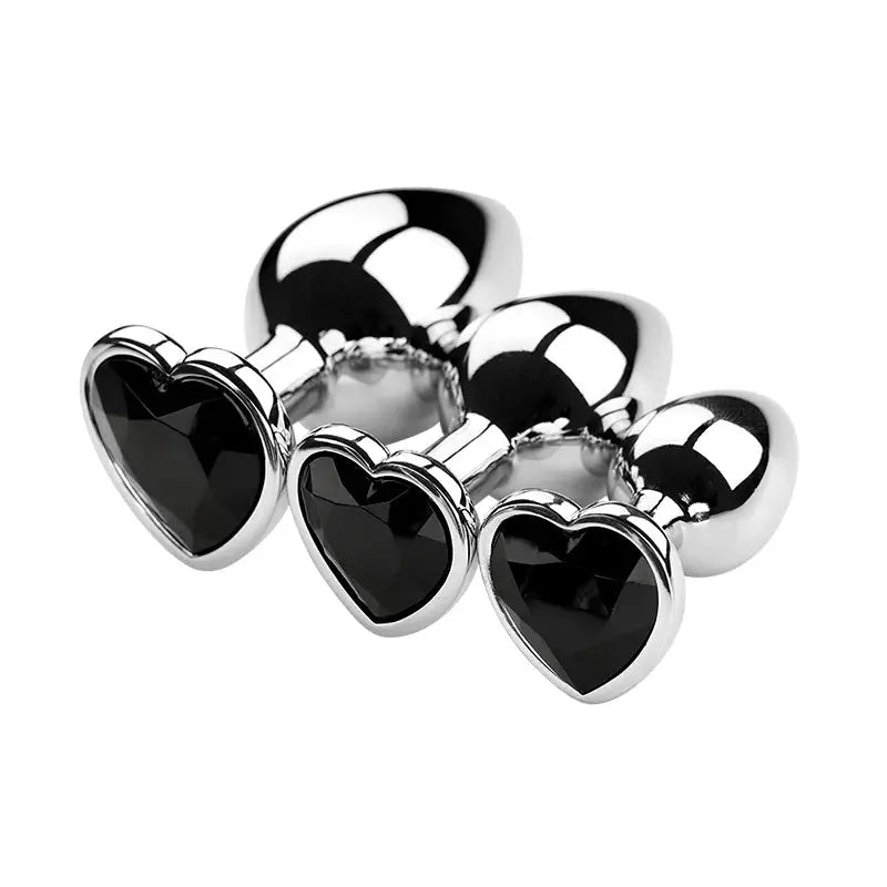 Plug anal en métal avec cristal – Set de 3 tailles