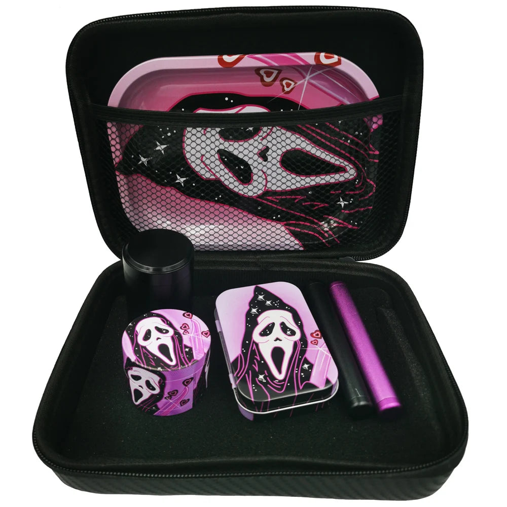 Ghost 50mm Metall-Rauchmühlen-Set mit 18x14cm Tablett