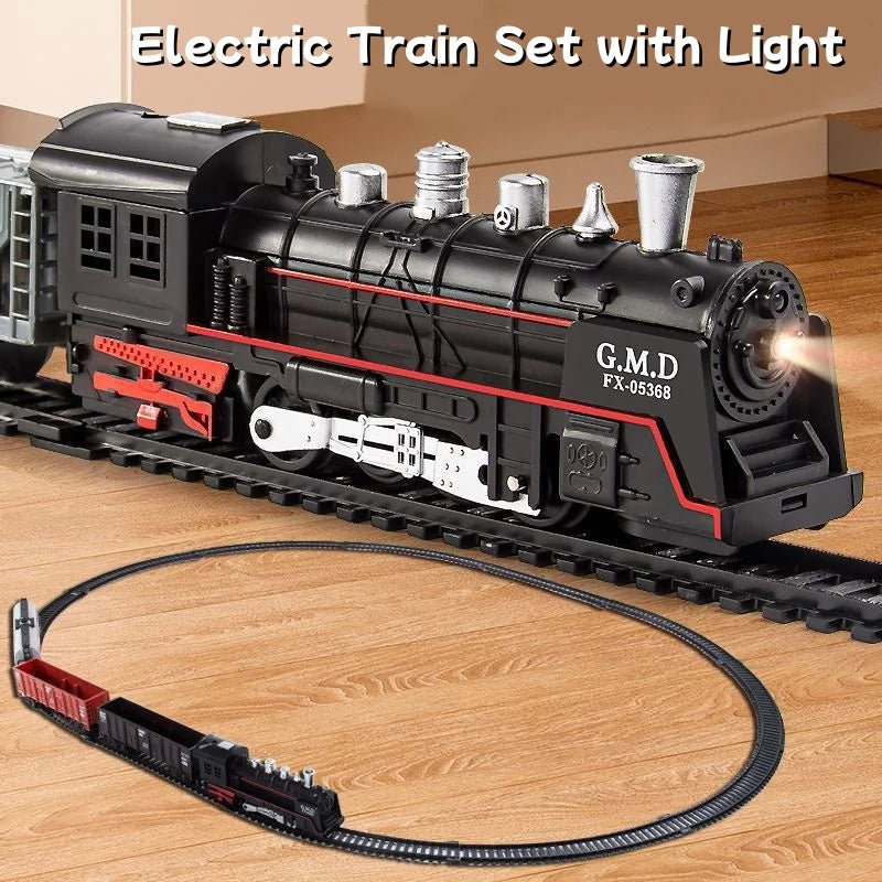 Ensemble de Train électrique avec lumières, modèle de Train de Locomotive avec entraîneur de passagers/voiture de chargement et pistes, cadeaux d'anniversaire et de noël pour enfants by LSDLBoutique.ch