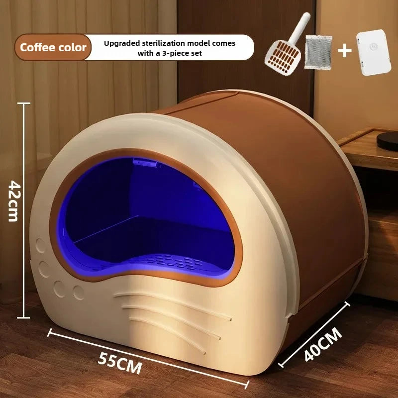 Cat litter box oversized fully enclosed drawer type side double door deodorizing cat toilet cross-border giant drawer cat litter