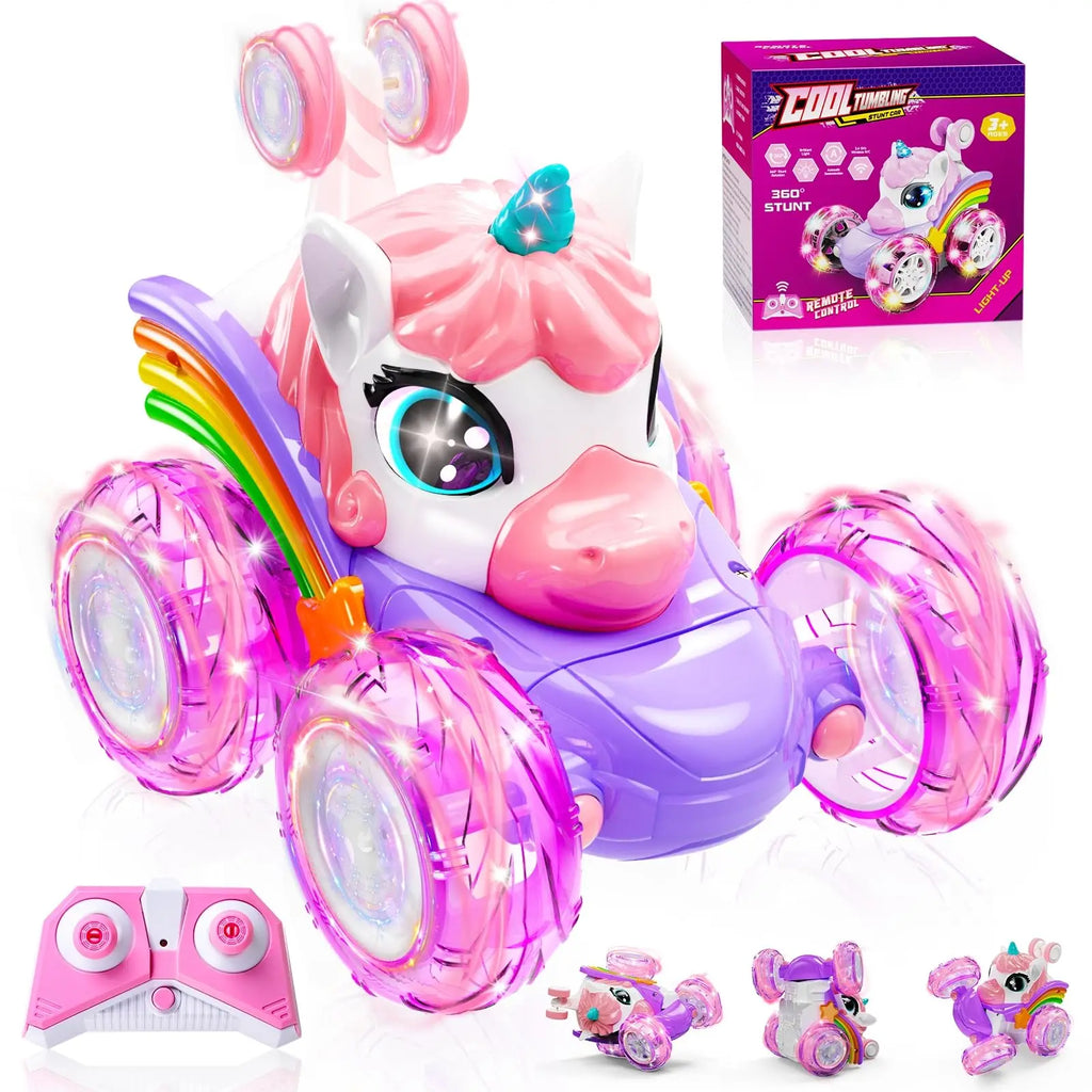 Licorne RC voiture télécommande licorne jouets électriques dessin animé mignon jouets créatif amusant émettant de la lumière poupée fille cadeaux by LSDLBoutique.ch