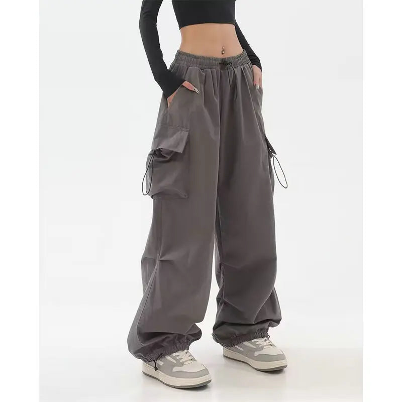 Beysaurt Women's Harajuku Baggy Cargo Pants with Elastic Waist