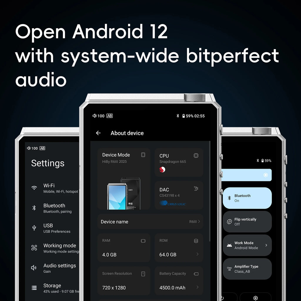 HiBy R6 III Lecteur Musique Portatif Aluminium Android 12