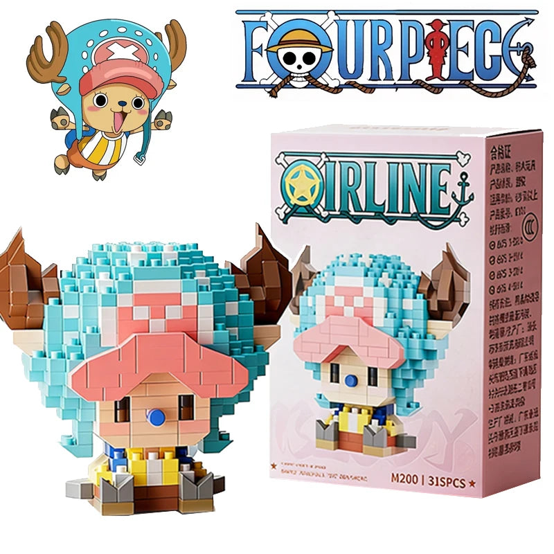 Figurine mini blocs de construction – Personnages One Piece – Anime Building Block Chopper Buggy Zoro Robin