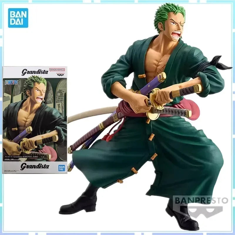 Bandai Original Banpresto Anime One Piece Grandista Roronoa Zoro PVC Figure Model Collector Toy Birthday Christmas Gift