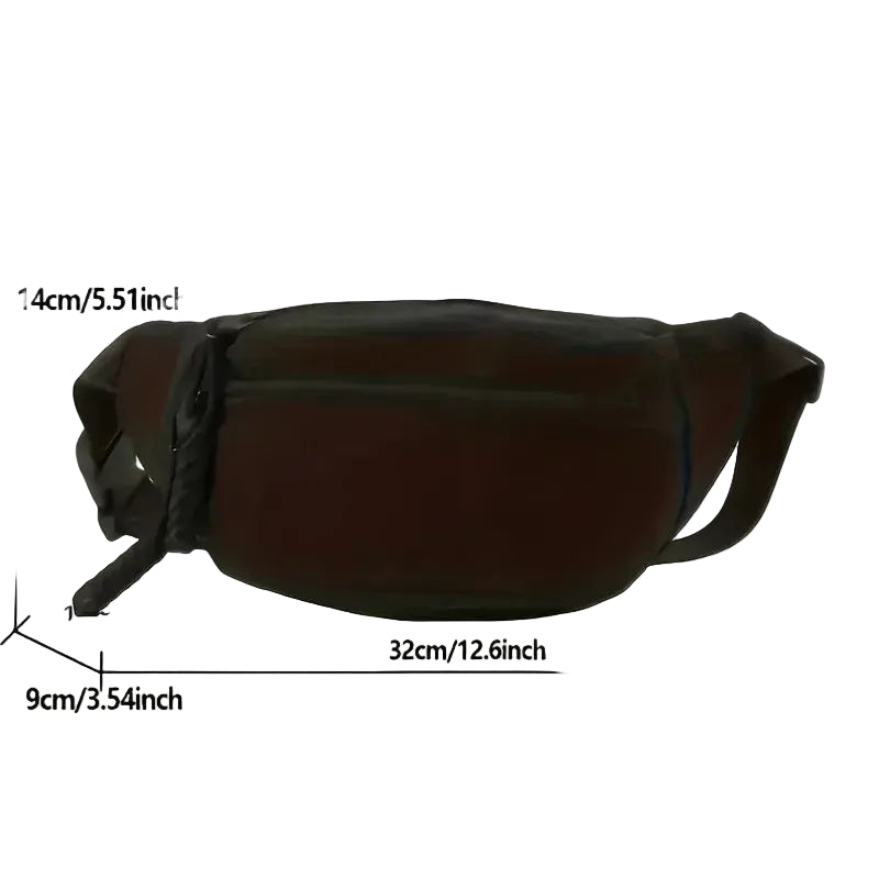 F Sac Banane Nylon Noir À Fermeture Éclair Bandoulière