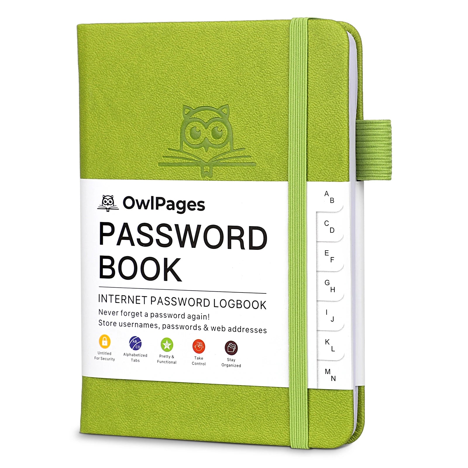 Passwortbuch mit Hardcover-Einband und alphabetischen Registern
