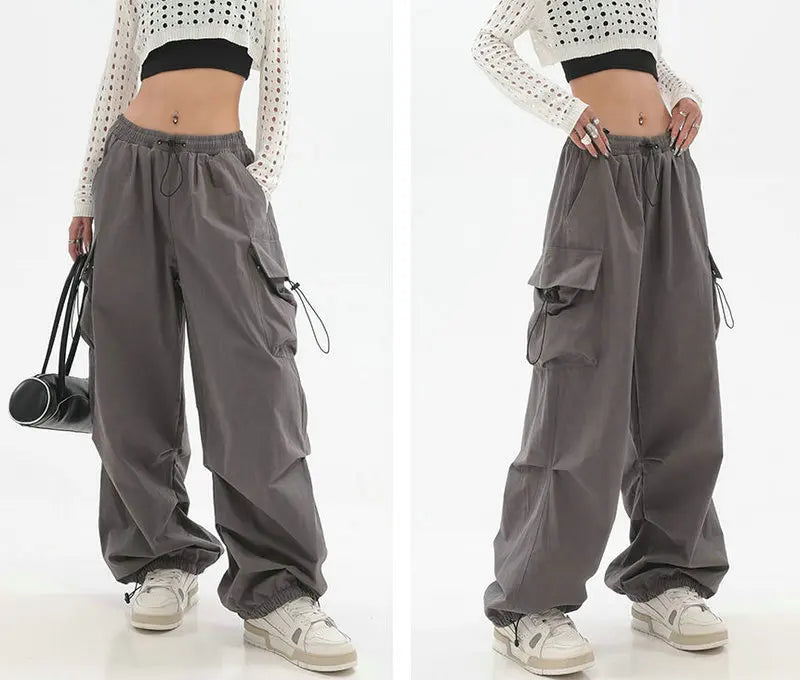 Beysaurt Women's Harajuku Baggy Cargo Pants with Elastic Waist