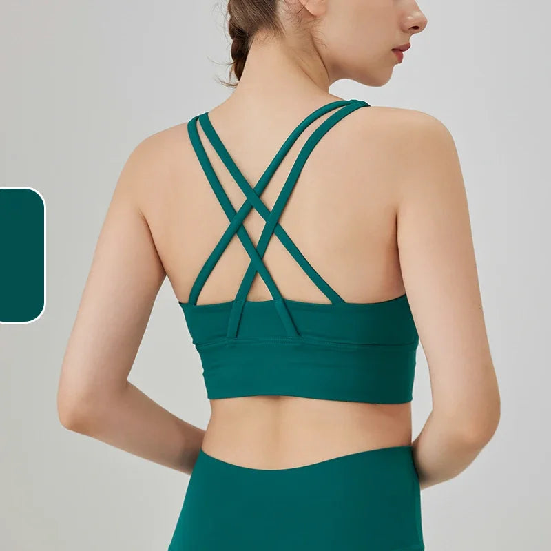 Brassière de sport yoga dos croisé