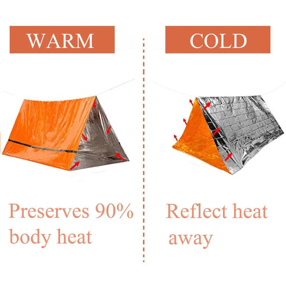 2-Person Waterproof Survival Tent Kit with Mylar Bivy
