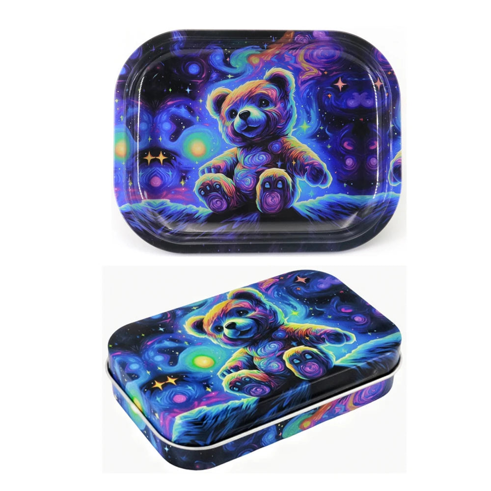 Rolling Tray 18x14 cm Tinplate For Tobacco 2 Pieces