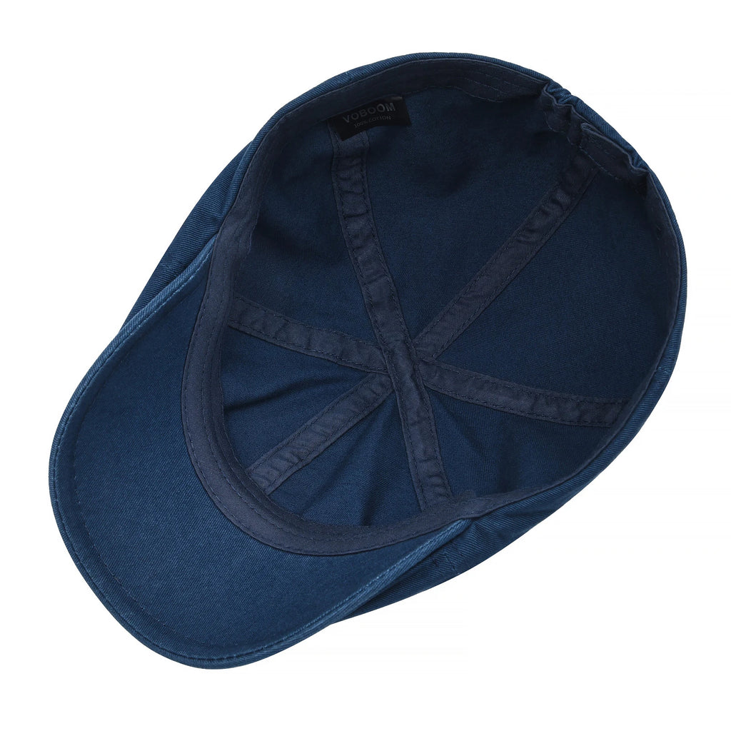 VoBoom Casquette Plate Coton Ivy Bleu Marine Unisexe