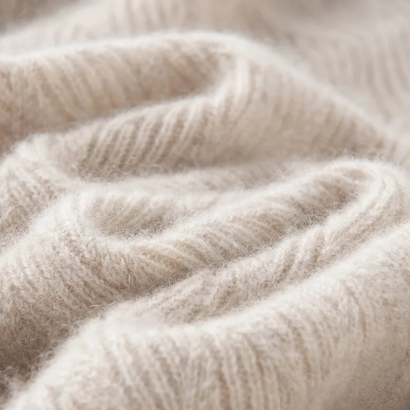 Pull Tricoté Femme Cachemire Col Montant Manches Longues by LSDLBoutique.ch