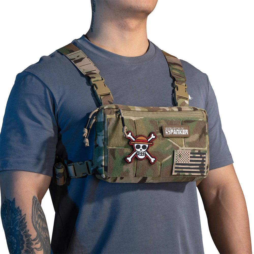 Spanker Tactical Chest Pouch Camouflage Nylon Cordura MOLLE