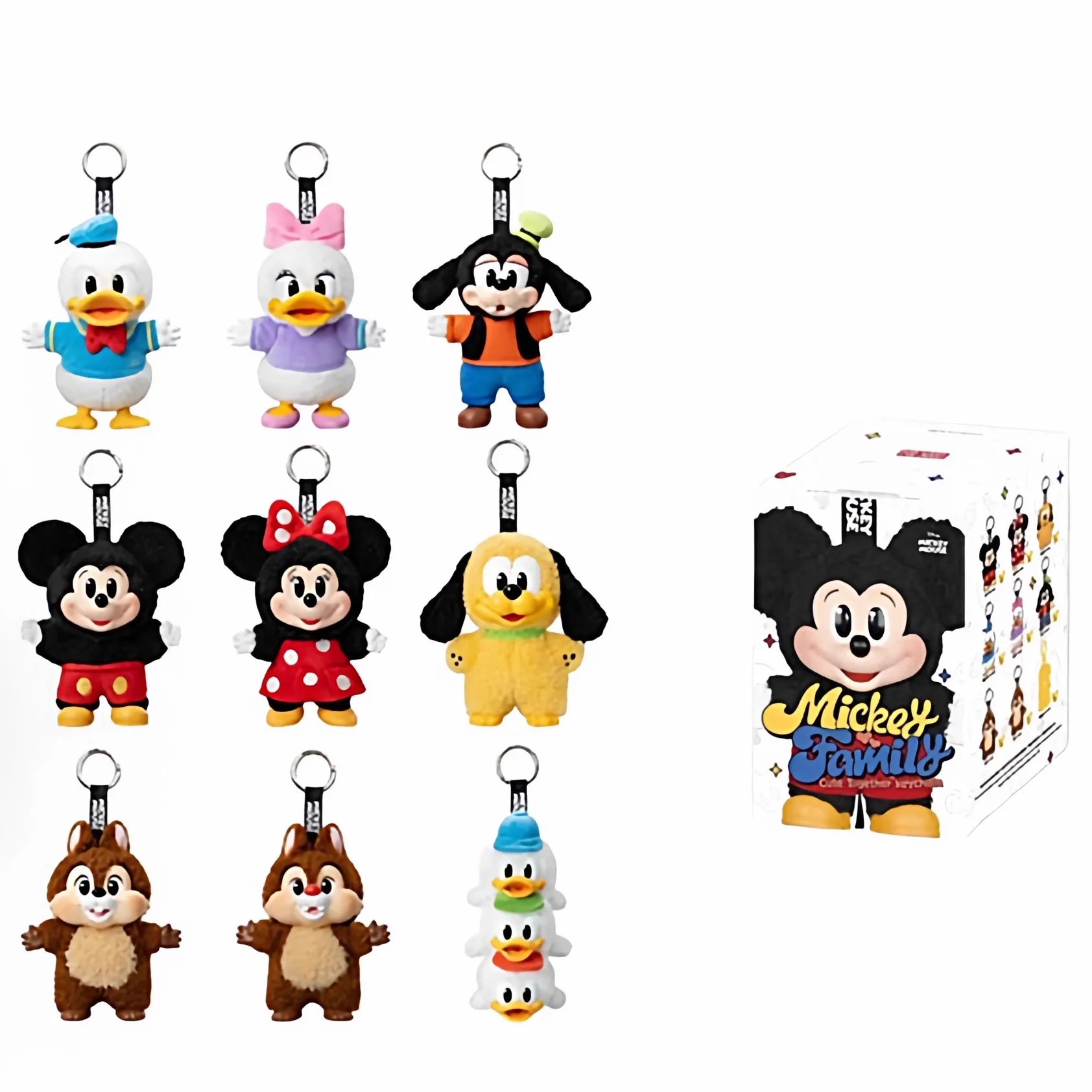 POP MART Mickey Family Cute Together — Porte-Clé Peluche Blind Box