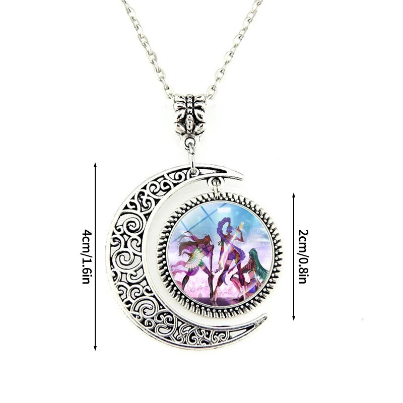 Collier Métal Argenté Cœur Démon H Anime Kpop Idoles