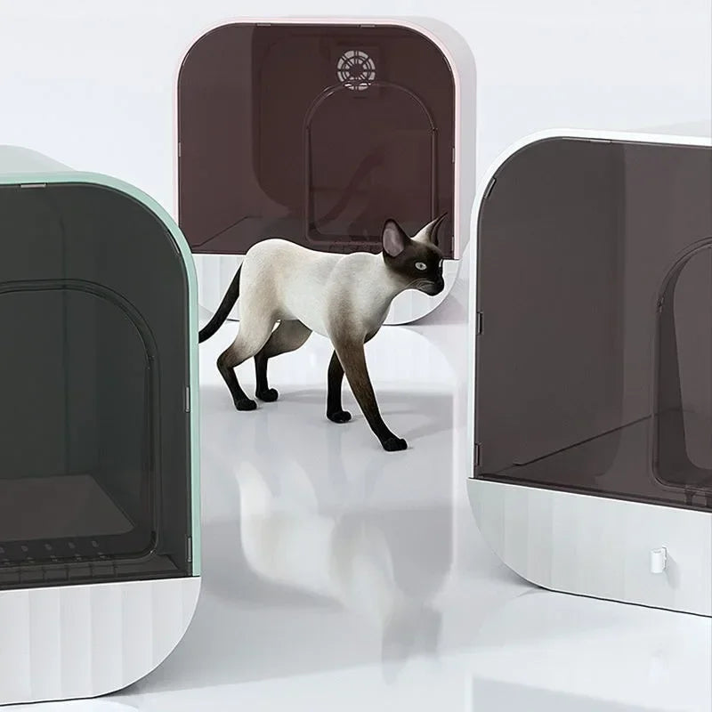 Cat Litter Box Fully Enclosed Splash-proof Cat Toilet with Litter Scoop Large Capacity Drawer Type Cat Litter Box Cat Accessorie