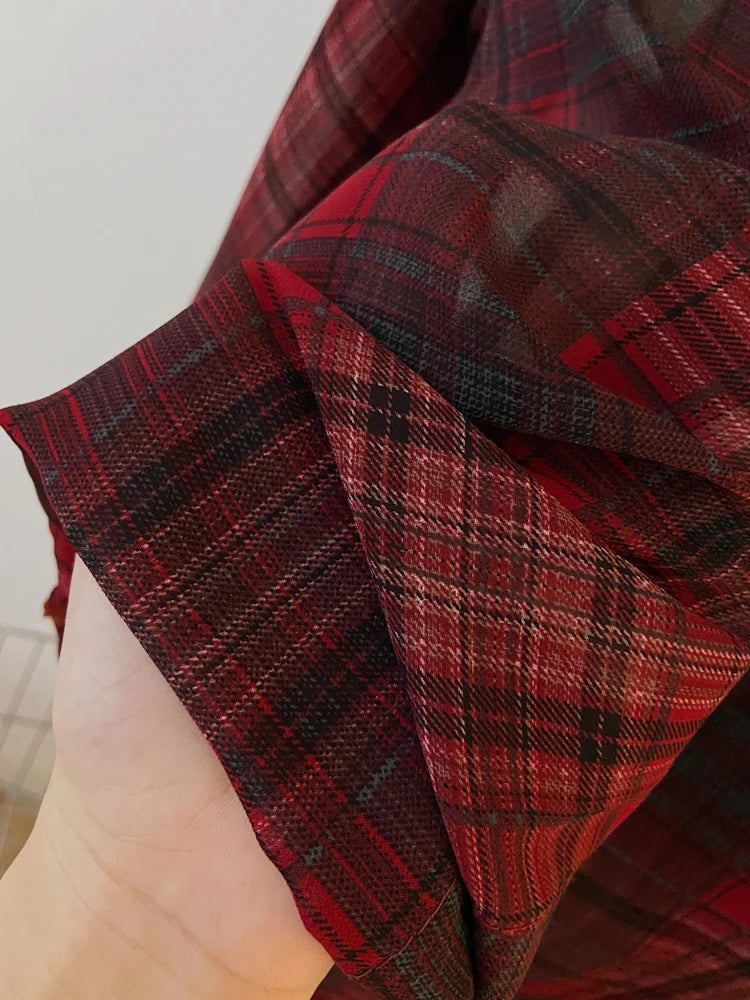 Chemise Protection Solaire À Carreaux Rouge Noir Manches Longues