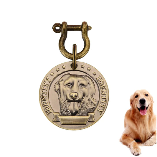 Médaille Personnalisée Gravée pour Chien et Chat – Plaque Identité Bronze en Acier Inoxydable