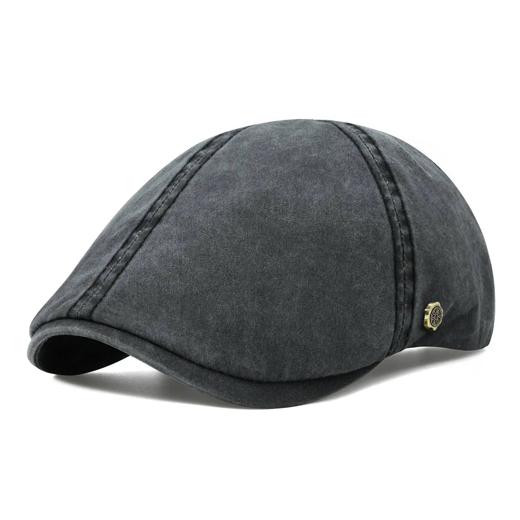 VoBoom Casquette Plate Coton Ivy Bleu Marine Unisexe