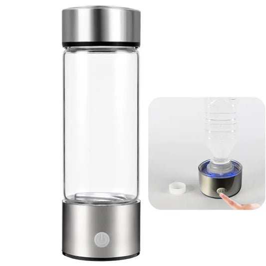 Gourde Hydrogénée 420 ml – Eau Riche en Hydrogène Actif, Verre Borosilicate