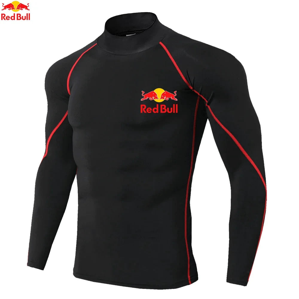 Red Bull Maillot Compression Manches Longues Blanc Séchage