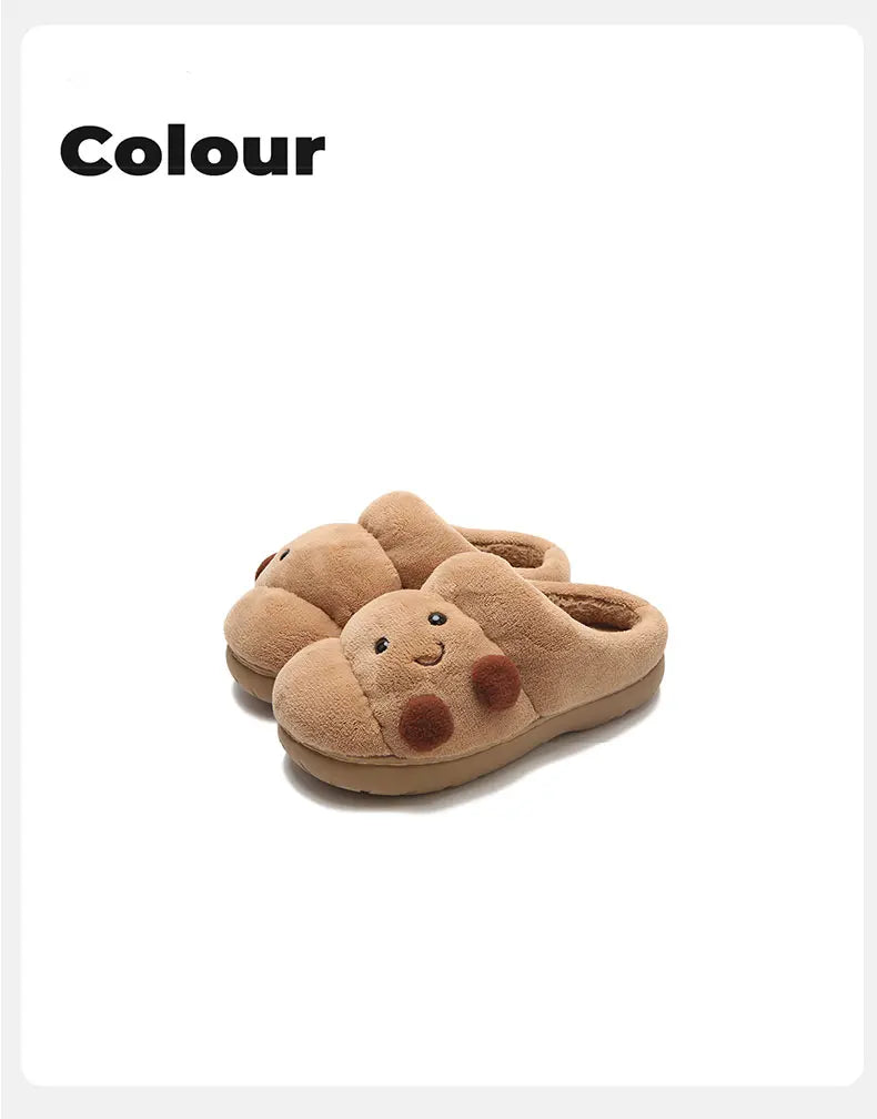 Lucky Bean Pantoufles en Coton Unisexe Antidérapantes Semelles Épaisses