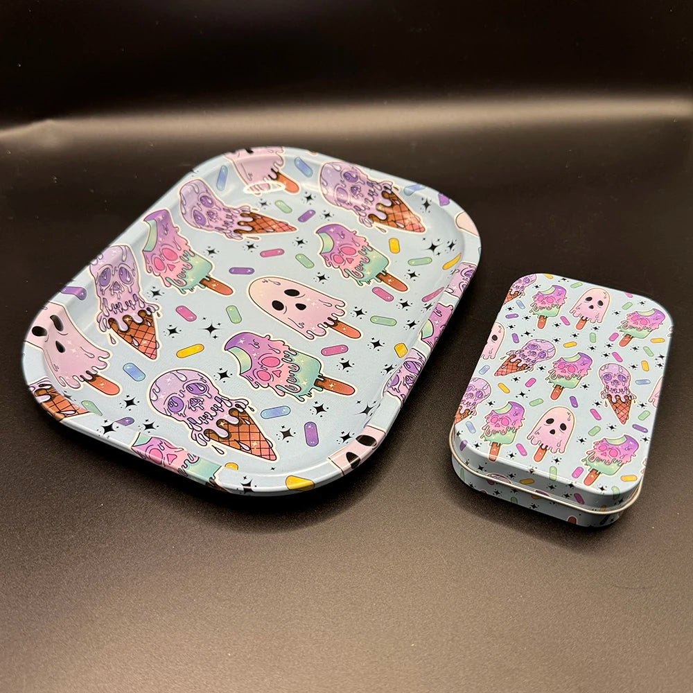 Rolling Tray 18x14 cm Tinplate For Tobacco 2 Pieces