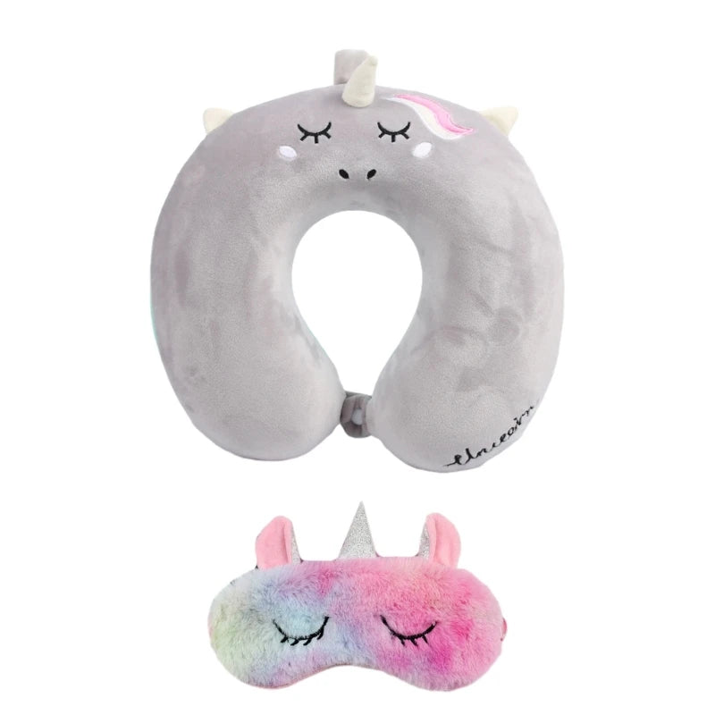 Oreiller avec masque pour les yeux, coussin tête cou, licorne, vol d'affaires, livraison directe by LSDLBoutique.ch