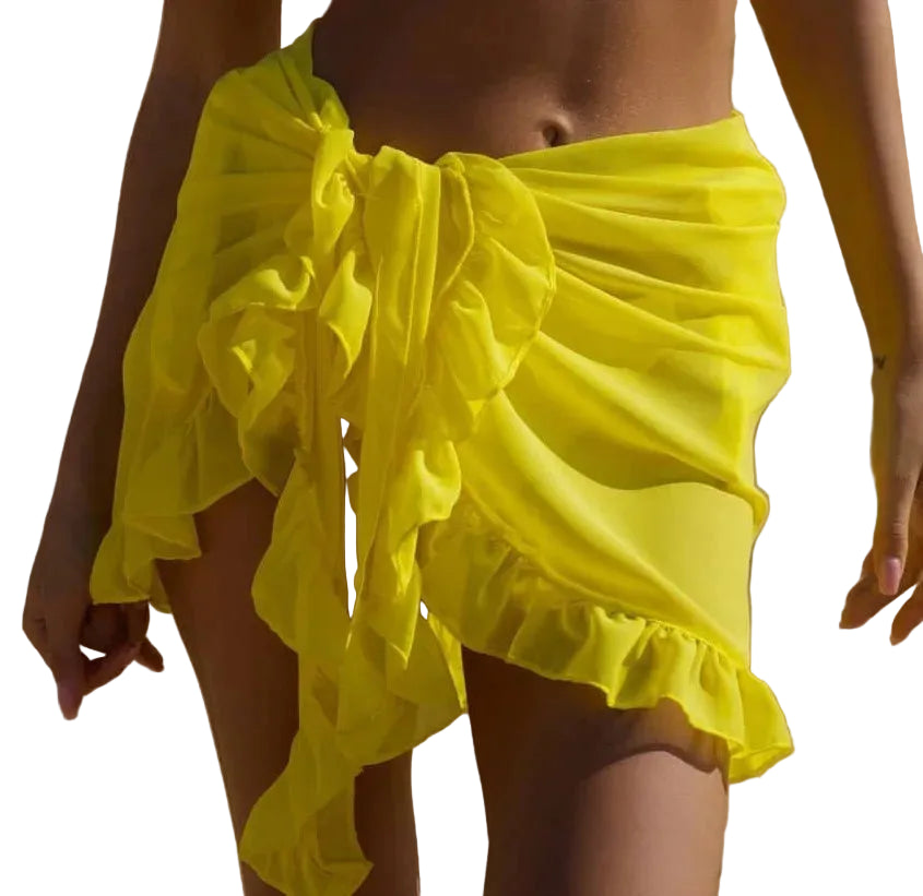 Jupe courte à volants – Sarong de plage – 6 coloris disponibles
