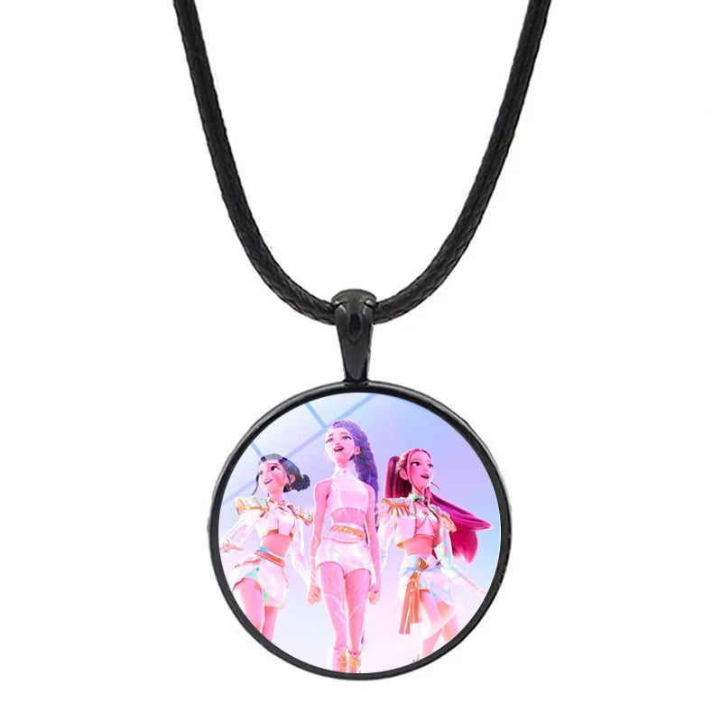 Collier Métal Argenté Cœur Démon H Anime Kpop Idoles