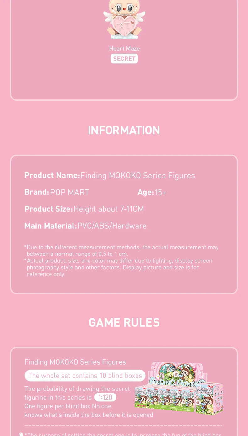 POP MART Mokoko Figurine PV Blind Box Kawaii Collection