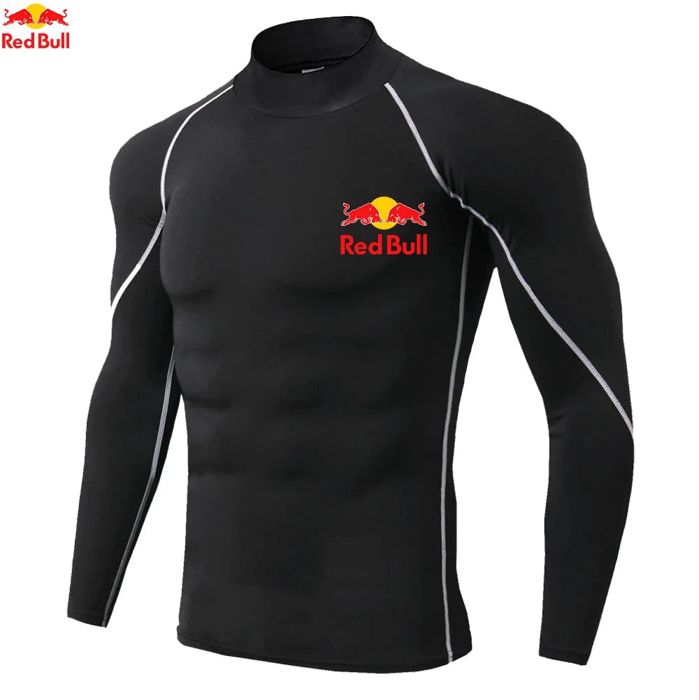 Red Bull Maillot Compression Manches Longues Blanc Séchage