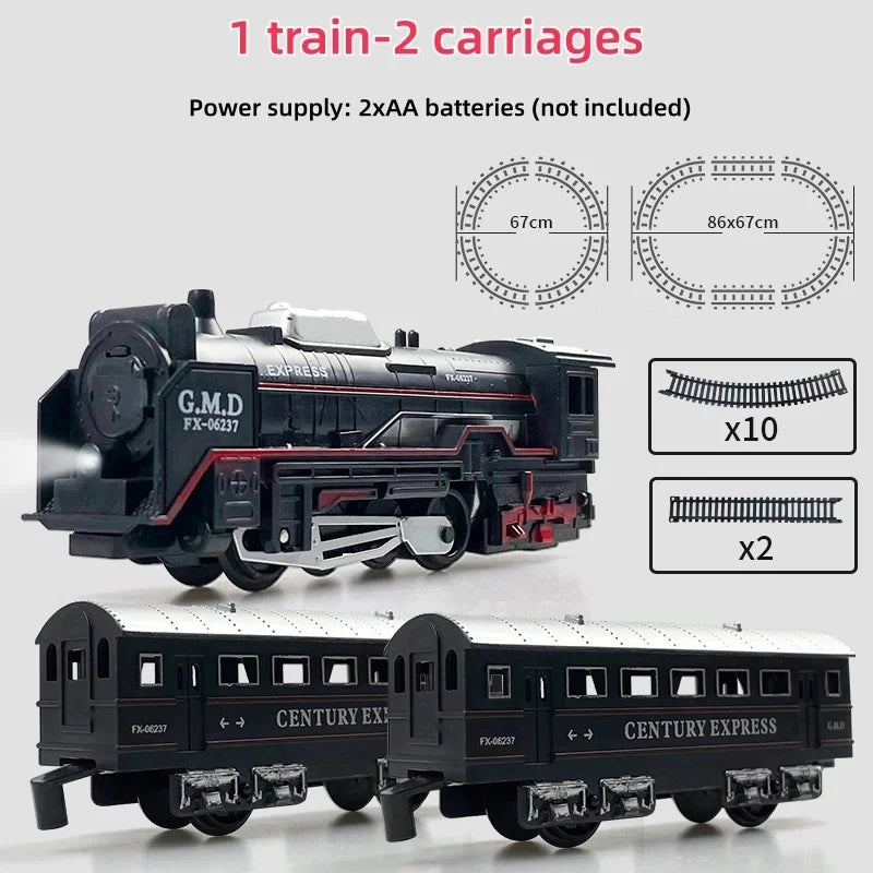 Ensemble de Train électrique avec lumières, modèle de Train de Locomotive avec entraîneur de passagers/voiture de chargement et pistes, cadeaux d'anniversaire et de noël pour enfants by LSDLBoutique.ch