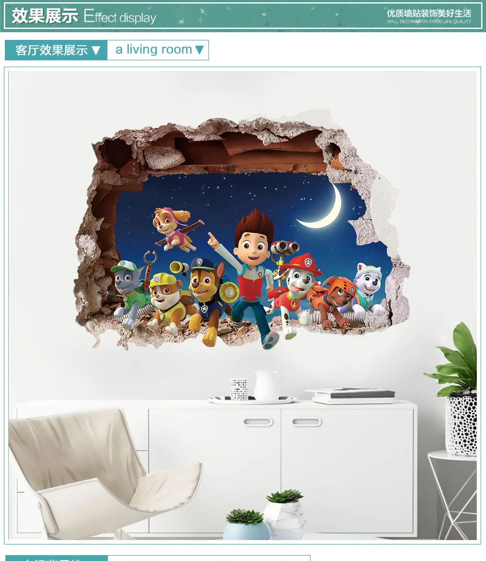 Autocollants Muraux Paw Patrol pour la Décoration de la Maison, Adhésifs Mignons, Anime Skye Chase, Graffiti Décoré, Cadeaux d'Anniversaire pour Garçon et Fille by LSDLBoutique.ch