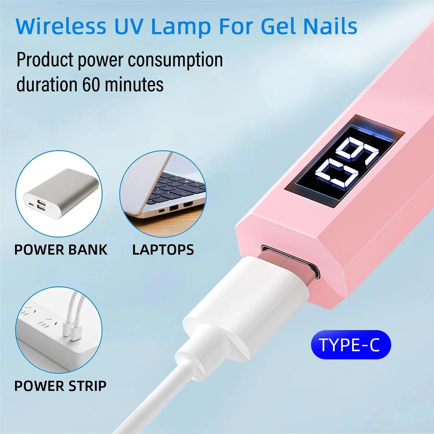 YIKOOLIN pratique lampe sèche-ongles à main UV/LED durcissement des ongles tout le vernis Gel outil d'art des ongles lampe à ongles rechargeable by LSDLBoutique.ch