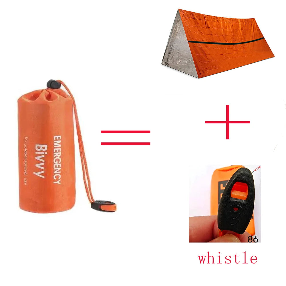 2-Person Waterproof Survival Tent Kit with Mylar Bivy