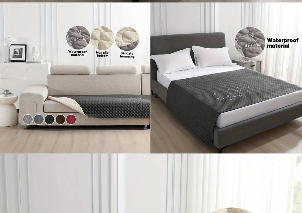 Housse De Lit Chien Anti-Fuite Antidérapante Imperméable Gris